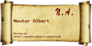 Neuter Albert névjegykártya